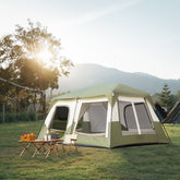 HAOYYE 10 Person Instant Camping Tent with Rainfly Windproof Waterproof PU Coated Fabric Pre-Attached Poles Mesh Windows Easy 60 Second Setup Carry Bag for Family Hiking Outdoor Adventure
